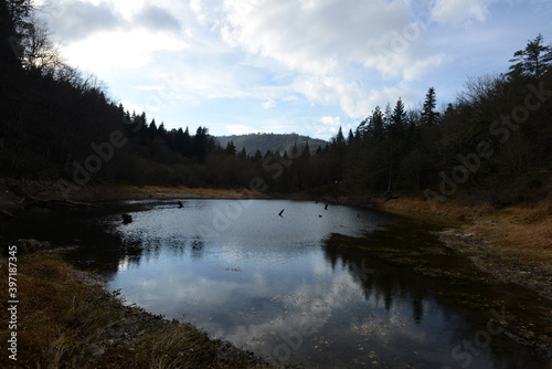 Suluklu Lake is in the district of Bolu in Turkey. ( Autumn lake view ) Camping area available.