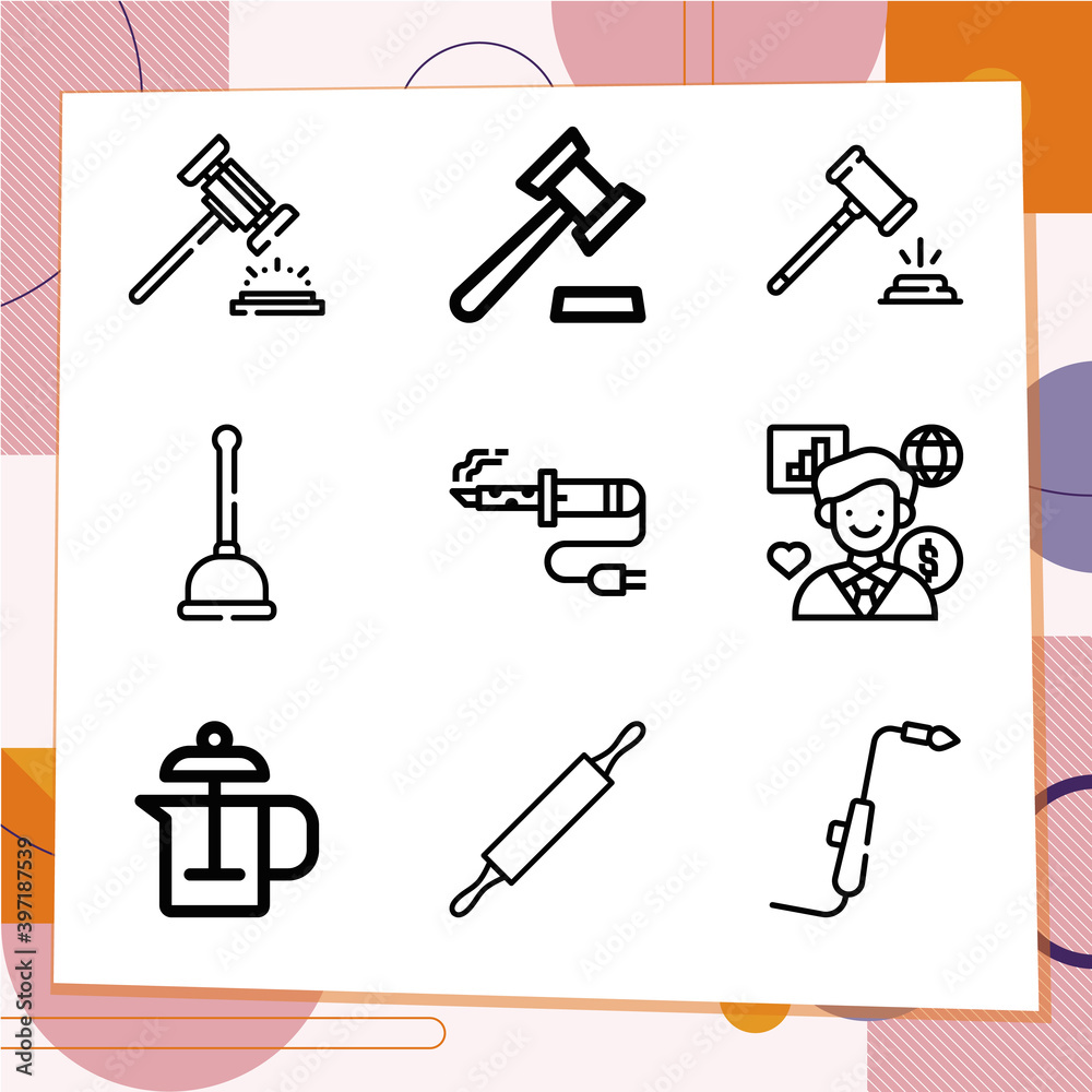 Simple set of 9 icons related to reliability Simple set of 9 icons related to reliability