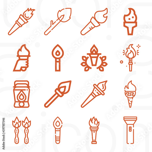 16 pack of velvet plant  lineal web icons set