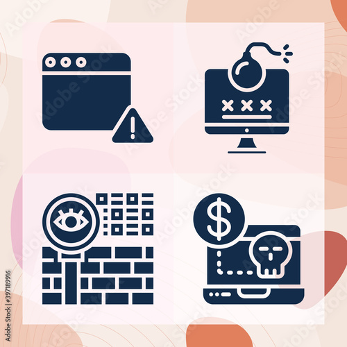 Simple set of hacker related filled icons