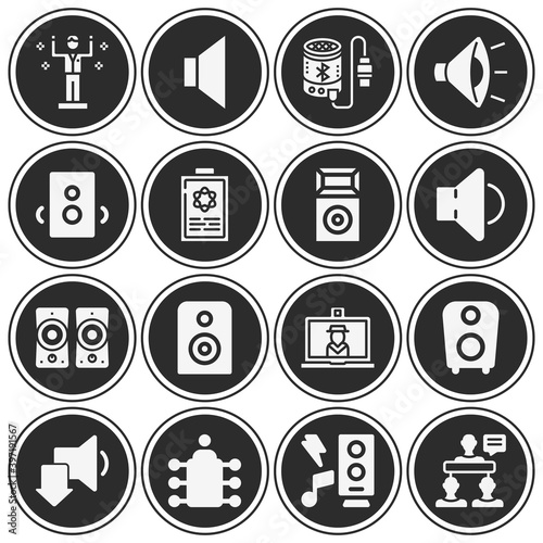 16 pack of convention  filled web icons set