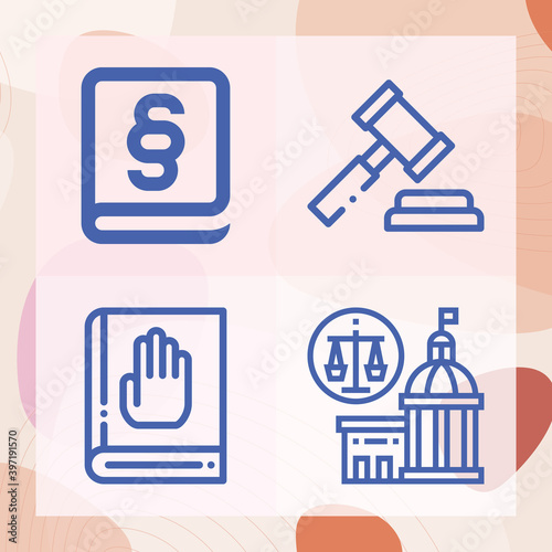 Simple set of litigation related lineal icons