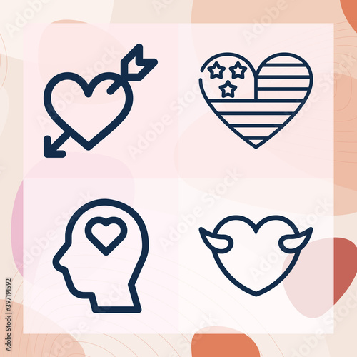 Simple set of tenderness related lineal icons