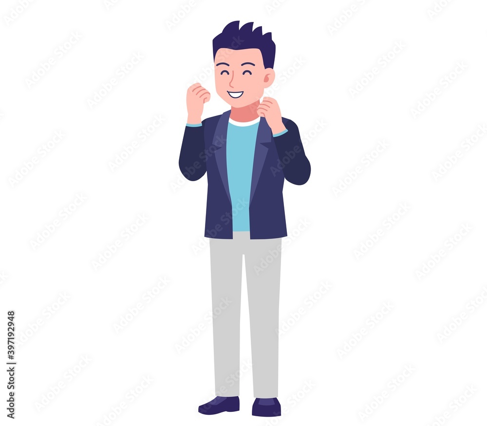 Short-haired man in a dark blue jacket Short-haired man in a dark blue jacket