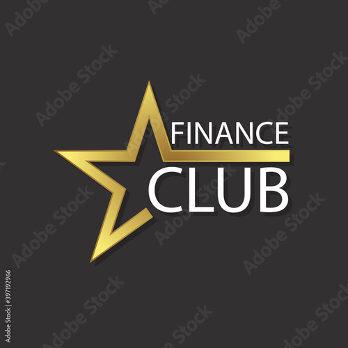 Financial club star logo, vector art illustration.