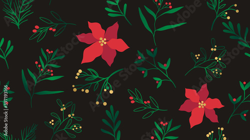 Happy Holidays Seamless background pattern vector. Happy New year 2021 wallpaper. Happy Winter patterns design concept for fabric, cover, invitation card, Banner, social media story and post.