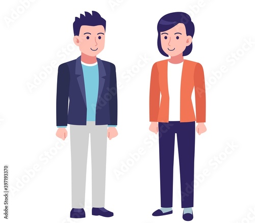 グラフィカルな若い夫婦