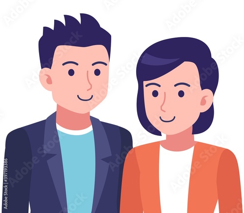 グラフィカルな若い夫婦