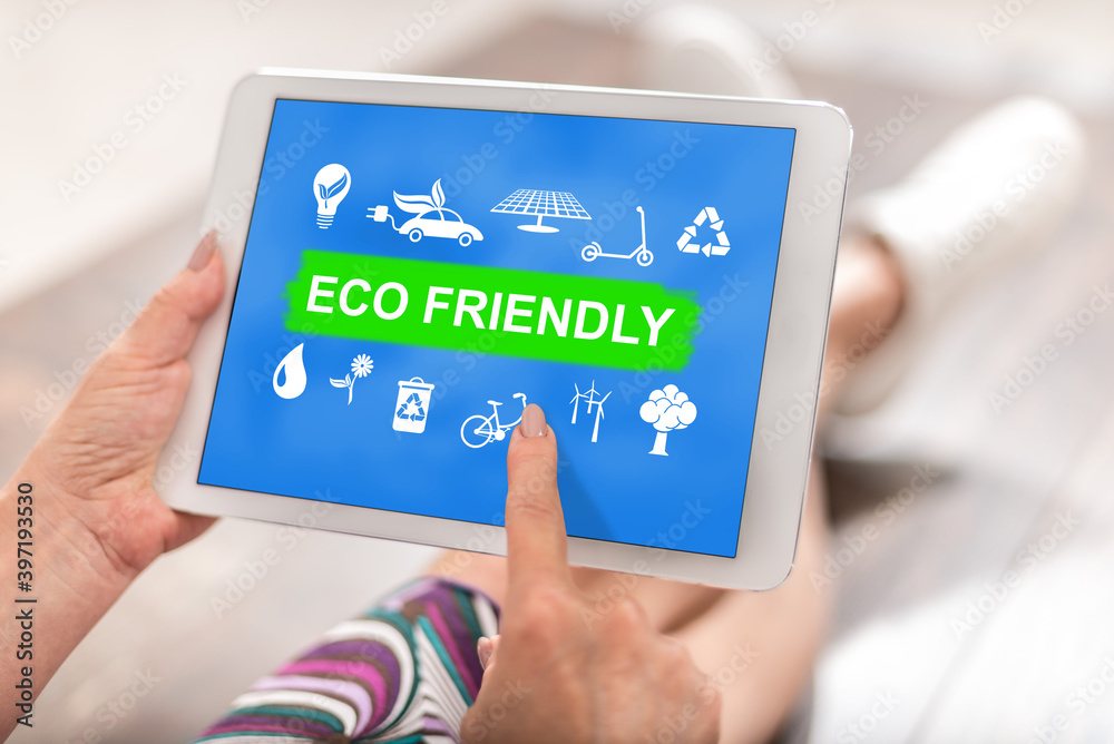 Eco friendly concept on a tablet