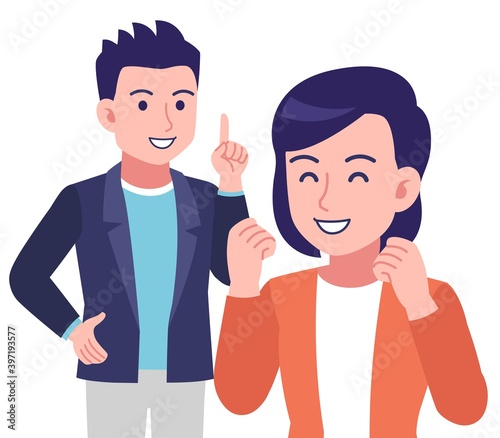グラフィカルな若い夫婦