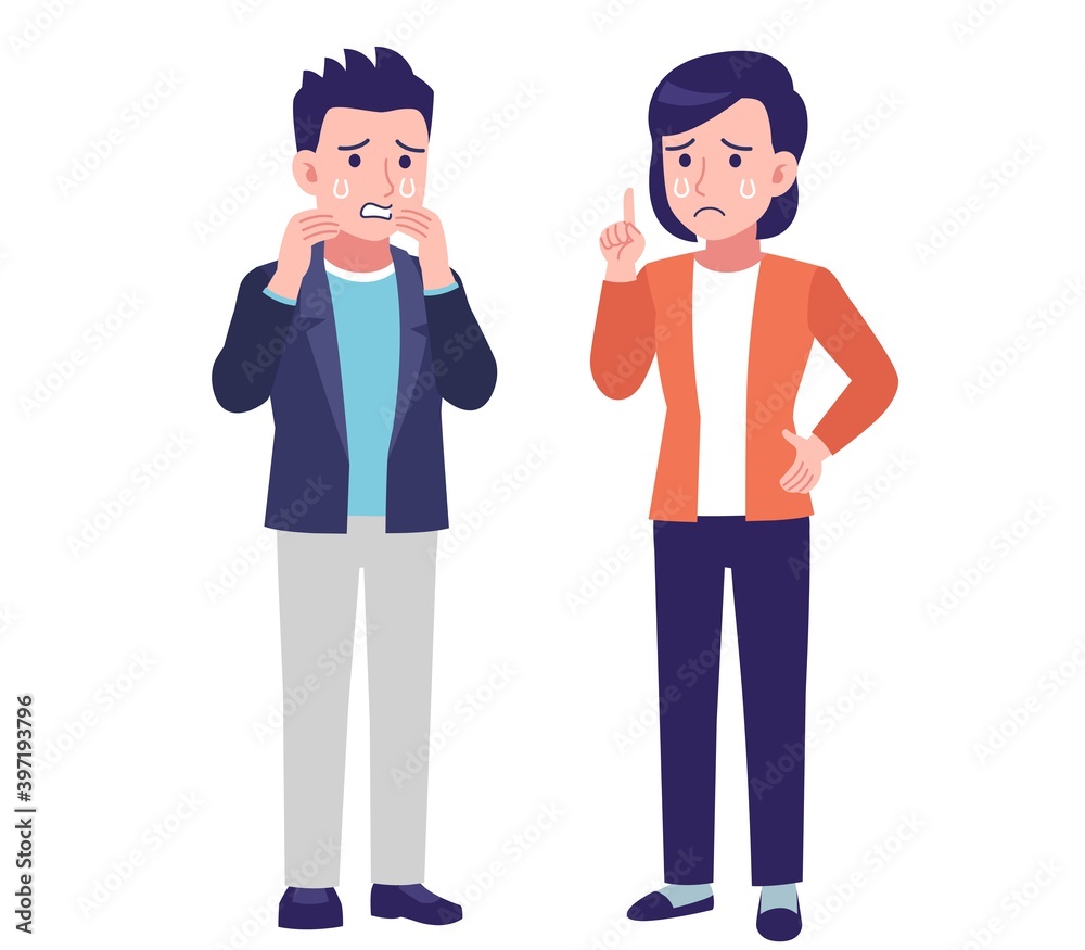 グラフィカルな若い夫婦