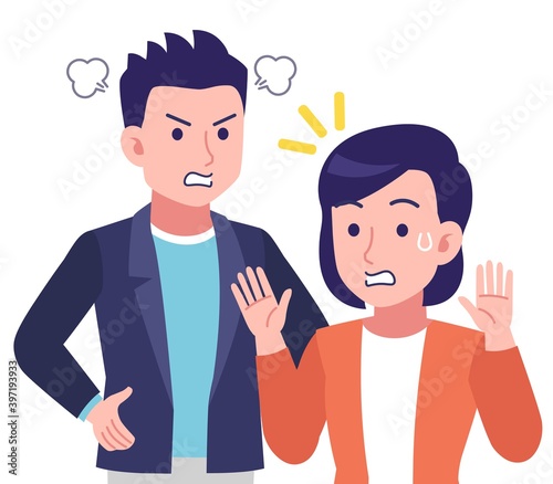 グラフィカルな若い夫婦