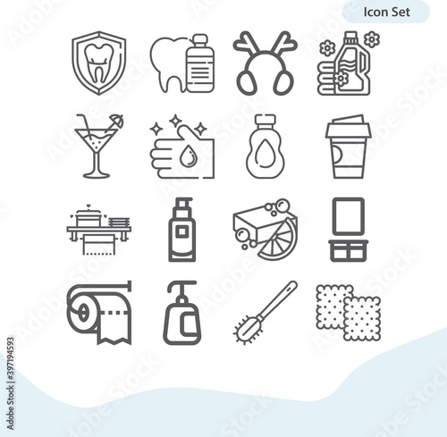 Simple set of nobody related lineal icons.