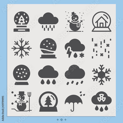 Simple set of come down related filled icons.
