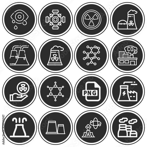 16 pack of atomic  lineal web icons set