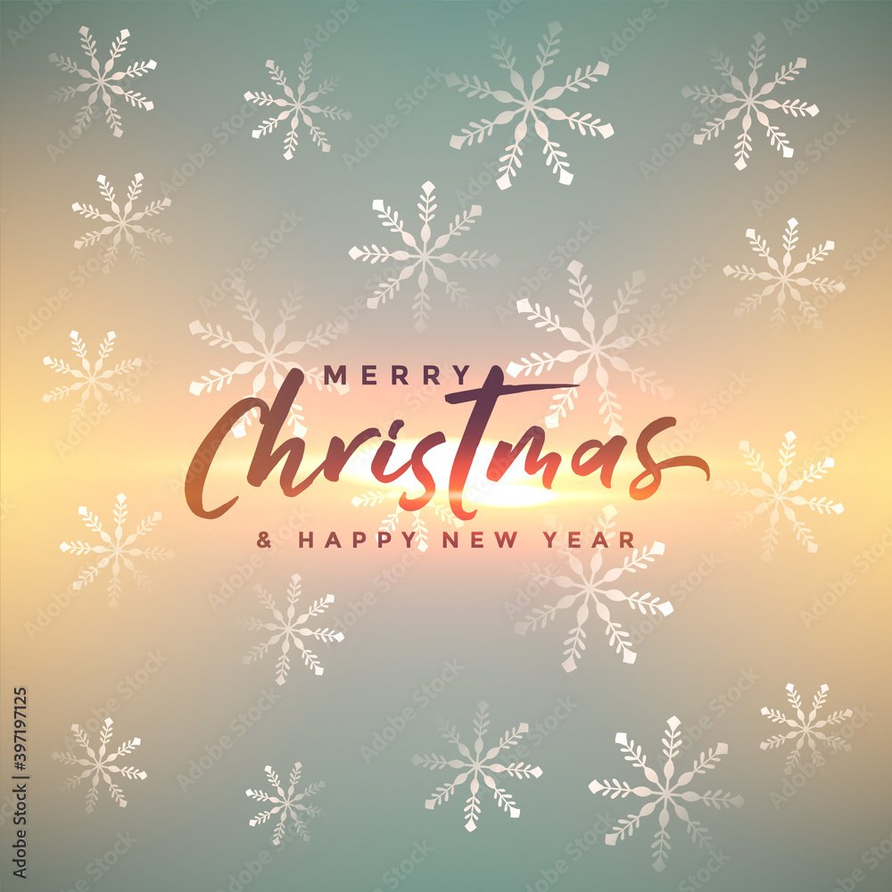 beautiful merry christmas festival winter greeting card design