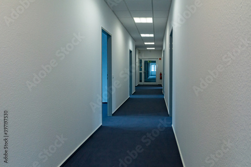 Empty office corridor