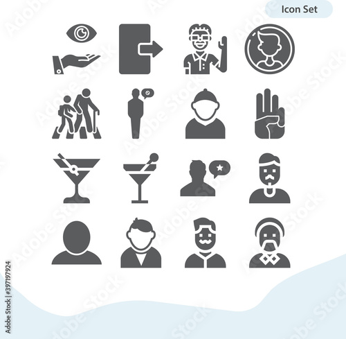 Simple set of retired related filled icons.