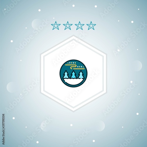 aurora borealis vector icon moderns