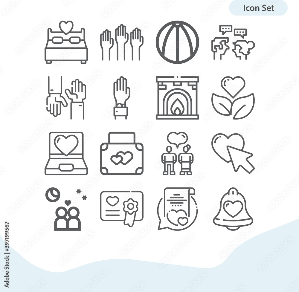 Simple set of couples related lineal icons. Simple set of couples related lineal icons.