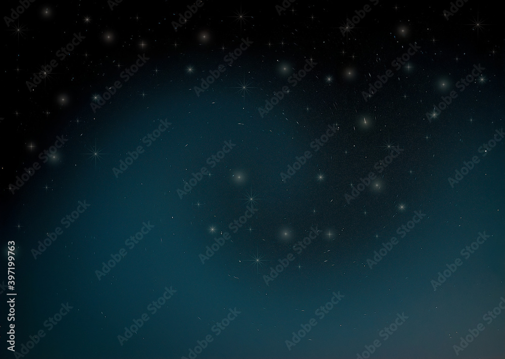 Abstract blue background with white stars