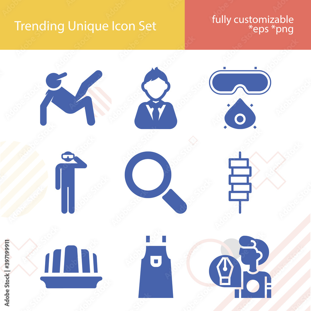 Simple set of wear related filled icons. Simple set of wear related filled icons.