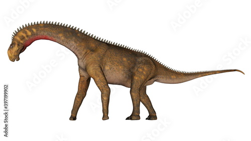 Mesiasaurus dinosaur walking isolated in white background - 3D render © Elenarts