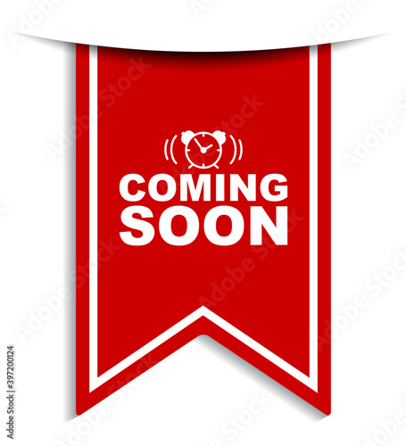 red vector illustration banner coming soon