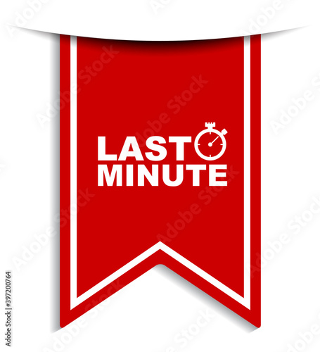 red vector illustration banner last minute