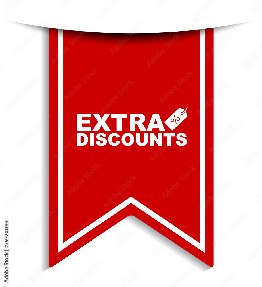 red vector illustration banner extra discounts red vector illustration banner extra discounts