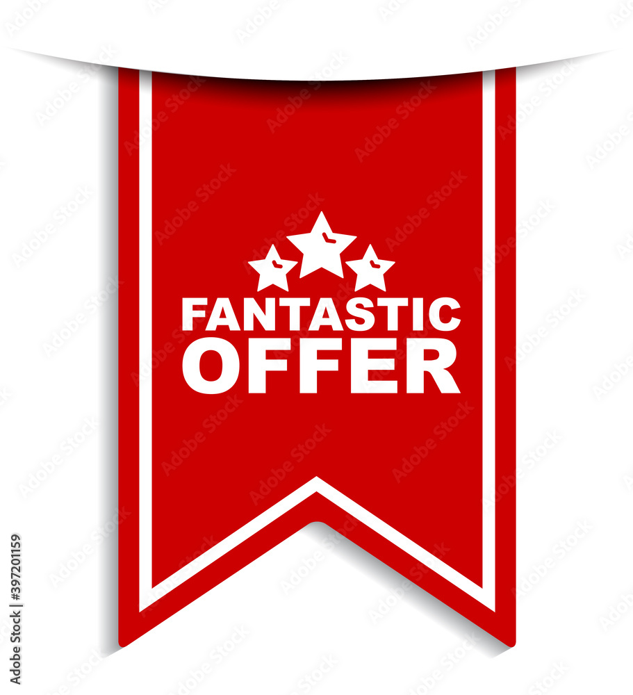 red vector illustration banner fantastic offer