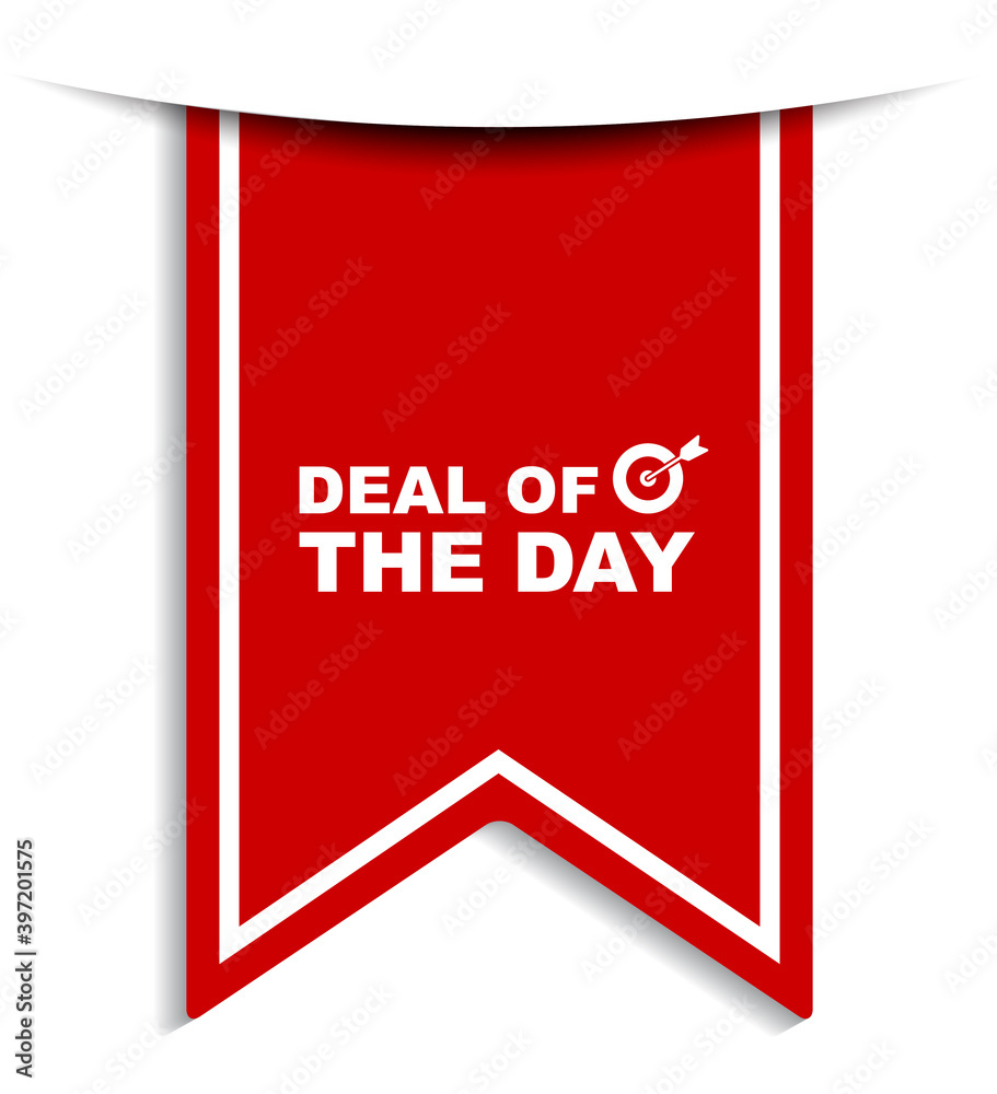 red vector illustration banner deal of the day red vector illustration banner deal of the day