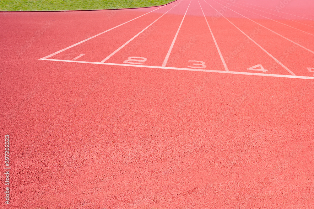 Close-up of Athletics track