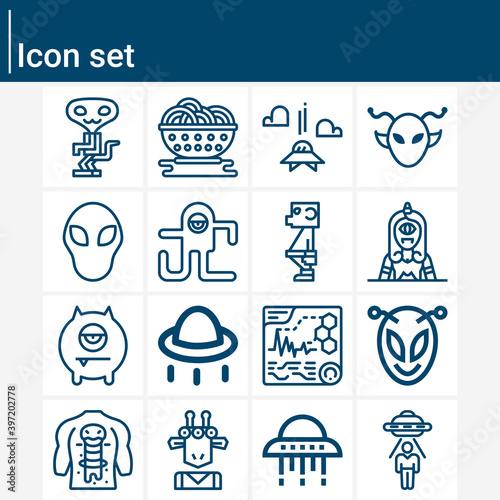 Simple set of outsider related lineal icons.