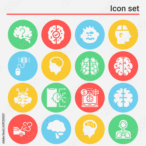 16 pack of nervous  filled web icons set