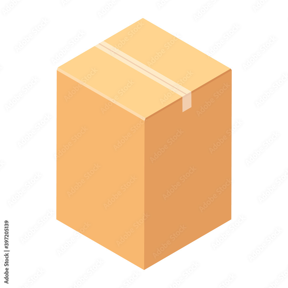 Closed cardboard box isolated on white background Closed cardboard box isolated on white background