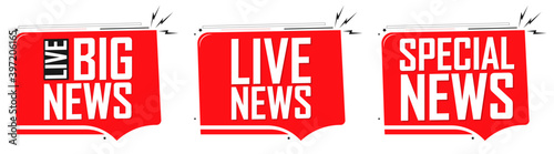 Set News banners design template, vector illustration
