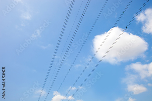 Electrical Power lines against clear Skype