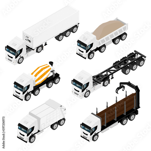 Big set of transport. Special machines