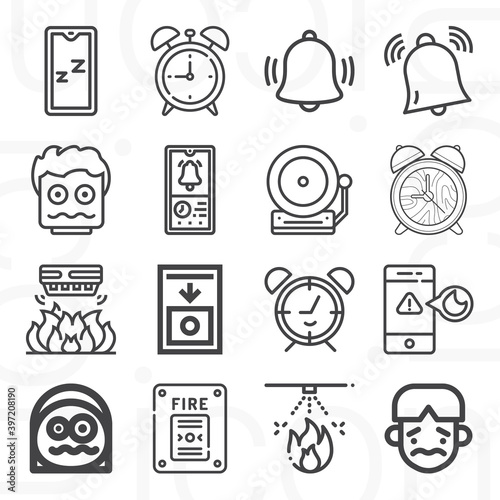 16 pack of scare  lineal web icons set