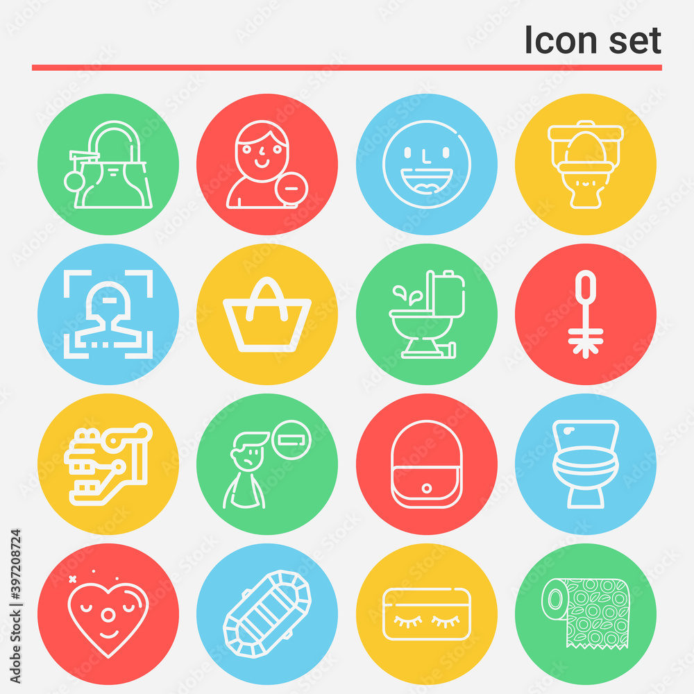 16 pack of lady lineal web icons set 16 pack of lady lineal web icons set