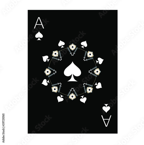 the illustration - playing card - Ace of Spades.
