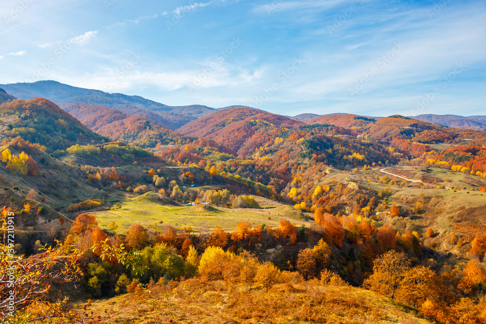 autumn landscape with mountains