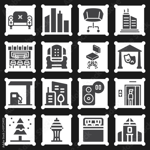 16 pack of median  filled web icons set