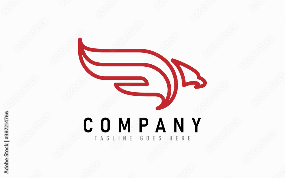 Eagle Logo Design. Abstract Eagle With Red Lines Concept, Isolated on White Background. Flat Vector Logo Design Graphic Template. Eagle Logo Design. Abstract Eagle With Red Lines Concept, Isolated on White Background. Flat Vector Logo Design Graphic Template.