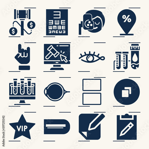 Simple set of endeavor related filled icons.