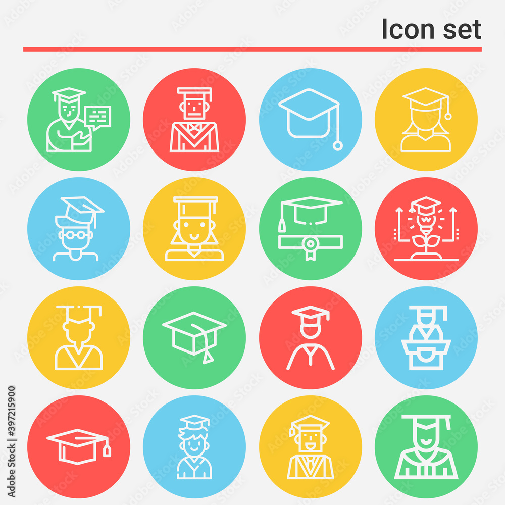 16 pack of old boy  lineal web icons set
