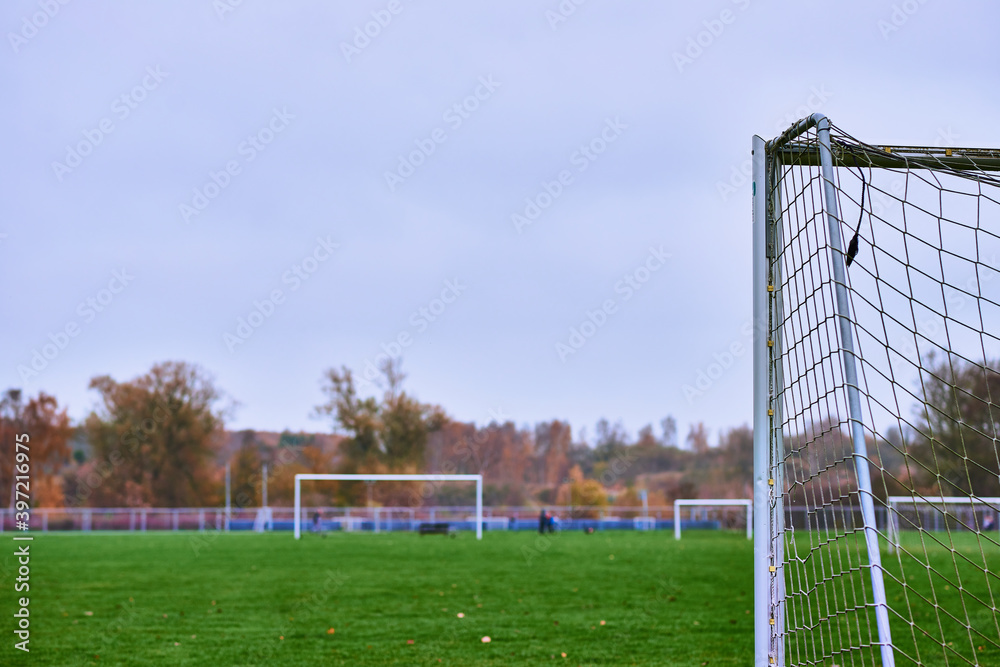 Large soccer field with big soccer goal