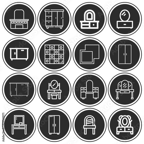 16 pack of lesser  lineal web icons set