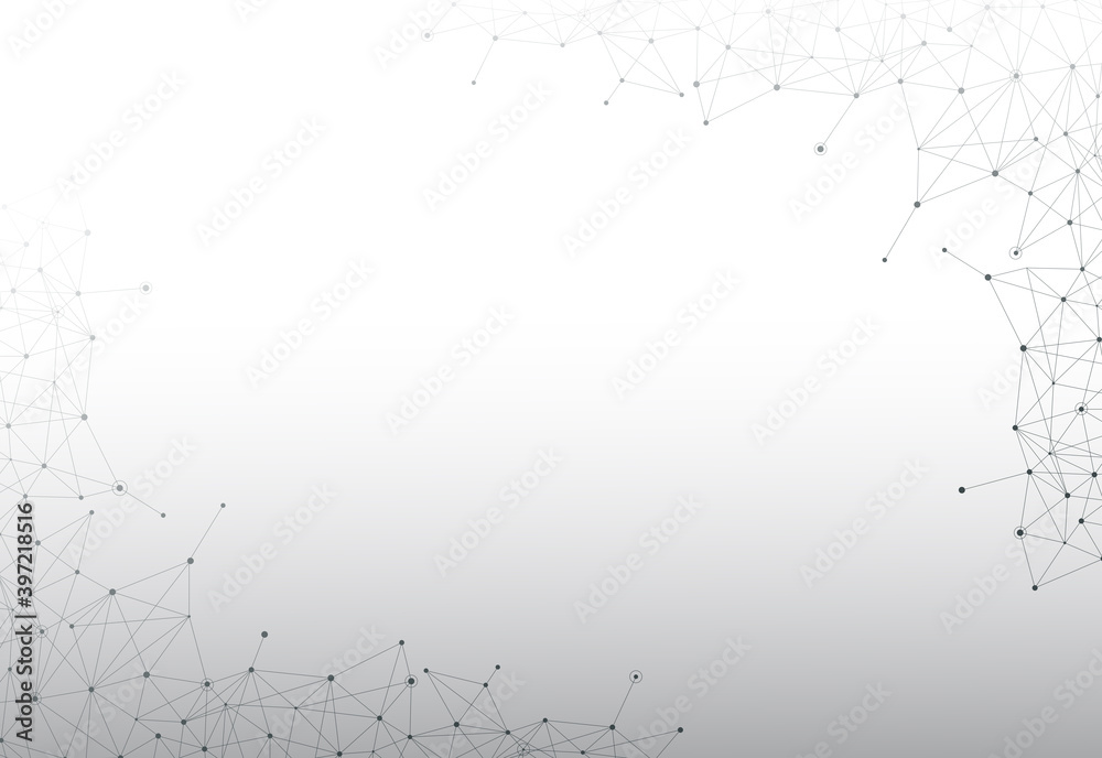 Network abstract connection isolated on white background. Network technology background with dots and lines. Ai background. Modern abstract concept. Ai vector, network technology